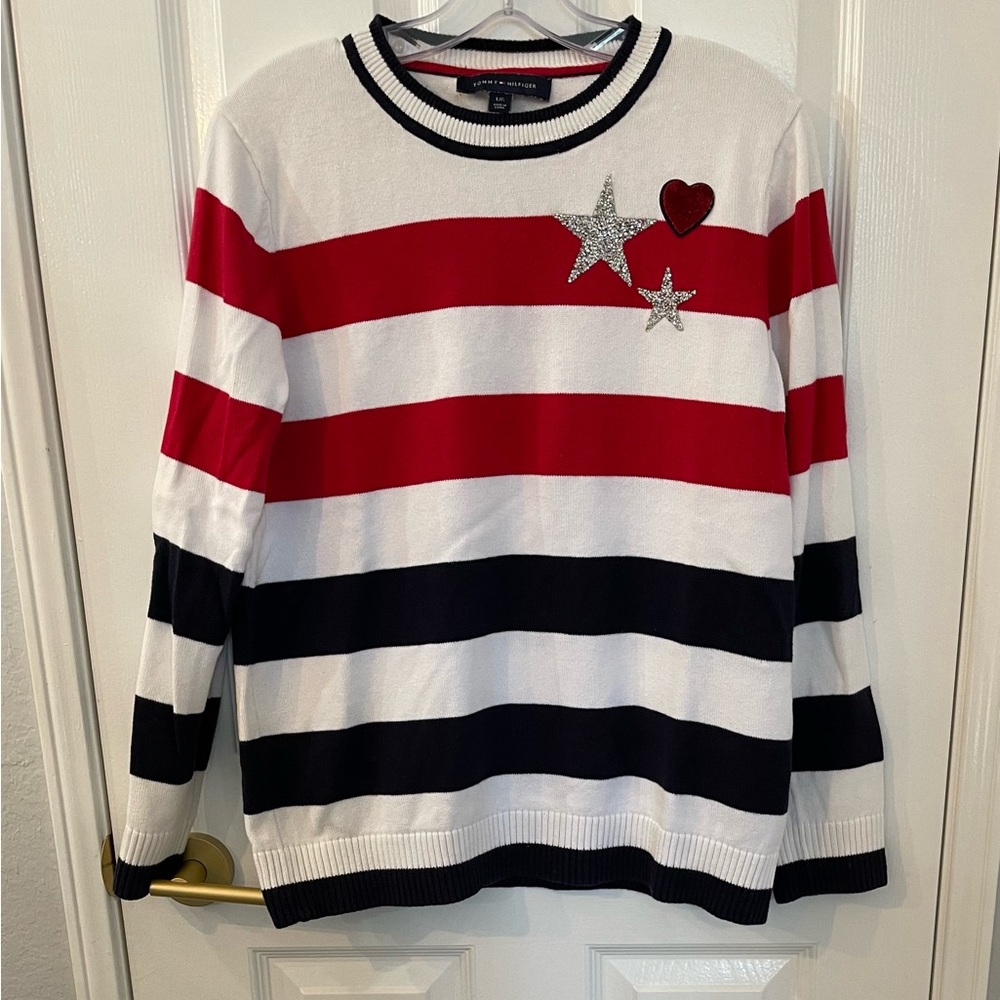 🔥🔥 SALE: Tommy Hilfiger sweater, stars & heart, size L